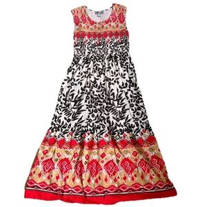 Vintage Marisol Colorful Smocked Dress XS S Boho Peasant Festival Romani